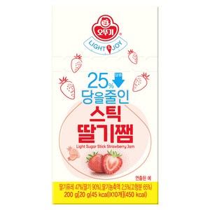 오뚜기 라이트앤조이 당을줄인 스틱딸기잼, 20g, 10개