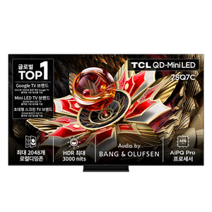 TCL 4K UHD Mini LED TV, 189cm(75인치), 스마트 TV, 스탠드형, 방문설치
