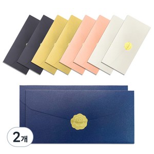 투코비 고급 펄 용돈 봉투 5종 x 2p + 골드 스티커 세트, 혼합색상, 2개