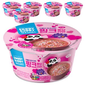 푸디버디 핑크 퐁당 라면 컵 80g, 6개