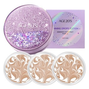에이지투웨니스 샤이닝 드롭 에디션 뉴오리지널 에센스 커버 팩트 케이스 + 리필 12.5g x 3p, 23호 화이트라떼, 1개