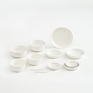 에라토 크림모노 2인 그릇 홈세트 12p, 화이트, 식기 7종, 1세트