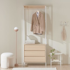 웰퍼니쳐 루미 시스템행거 드레스룸 3단 서랍형 방문설치