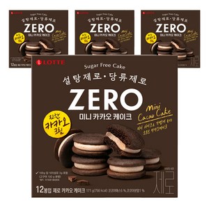 롯데제로 제로 카카오 케이크, 171g, 4개