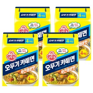 오뚜기 카레면 약간매운맛 130g, 16개, (4개입 X 4팩)
