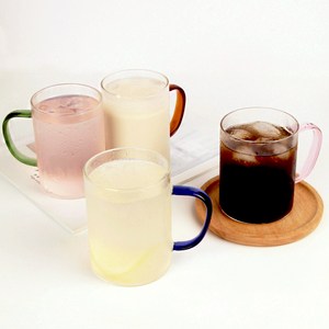 키에 데일리 내열 유리 컬러 핸들 머그컵 450ml x 4종 세트