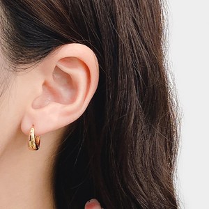 젤루나 여성용 볼드 원터치 링 귀걸이 P-222 2p