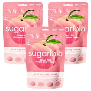 슈가로로 무설탕 비타민 구미 젤리 복숭아, 45g, 3개