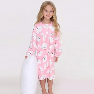 프리미에팜 여아용 퍼피 피치기모 원피스 잠옷