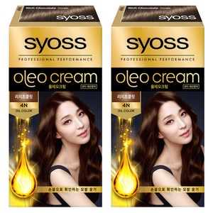 사이오스 올레오 새치커버 염모제, 4N리치초콜릿, 2개