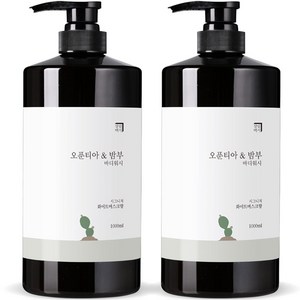 살림백서 오푼티아 앤 밤부 바디워시 화이트머스크향, 1000ml, 2개