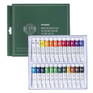 탐사 전문가용 수채화 물감 튜브 12ml x 24종 세트