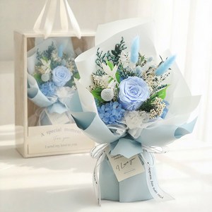 뷰티풀데코센스 생화 프리저브드 꽃다발 + 쇼핑백