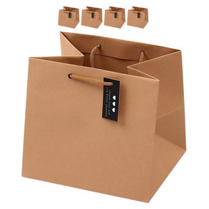 포포팬시 블랙라벨 무지 크라프트 쇼핑백, 4호(22 x 20..., 5개