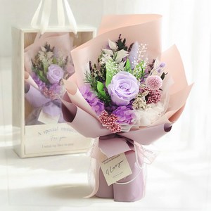 뷰티풀데코센스 생화 프리저브드 꽃다발 + 쇼핑백