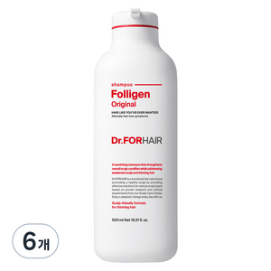 닥터포헤어 탈모증상완화 두피강화 폴리젠 오리지널 샴푸, 6개, 500ml