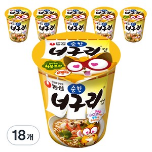 너구리 컵 순한맛 63g, 18개