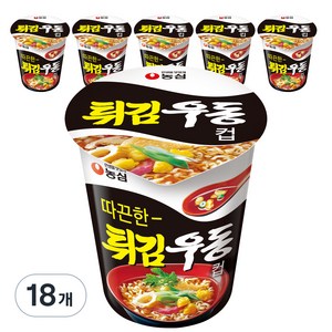 농심 튀김우동컵, 62g, 18개