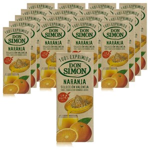 돈시몬 생과일 착즙 100% 오렌지주스, 200ml, 18개