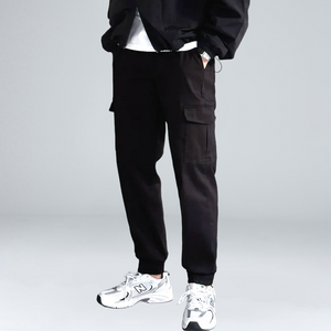 이브클로젯 남성용 코튼 스판 밴딩 일자핏 카고 조거팬츠 6079-1