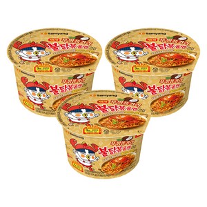 불닭볶음면 푸팟퐁커리 큰컵라면 105g, 3개