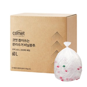 코멧 뽑아쓰는 분리수거 배접 비닐봉투, 60L, 200개