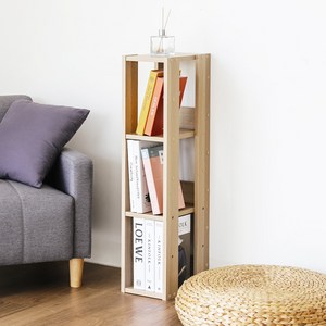 아이리스 OWR-200 조립식 파티션 우드 수납 선반, 베이지, 20x29x88cm, 3단