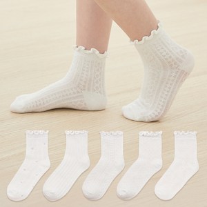 베이스알파에센셜 여아용 퓨어 메쉬 프릴 양말 5종 세트