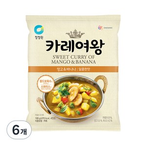 카레여왕 망고 앤 바나나 달콤한맛, 108g, 6개