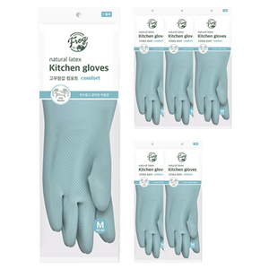 프로그 라텍스 컴포트 고무장갑, 애쉬블루, 중(M), 6세트