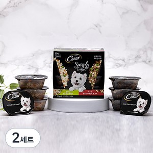 시저 생후 1년 이상 강아지 심플리 버라이어티 습식사료, 닭+소, 296g, 2세트