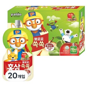 팔도 뽀로로 홍삼쏙쏙 사과매실, 100ml, 20개