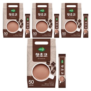 자연생각 핫초코 스틱, 50개입, 18g, 4개