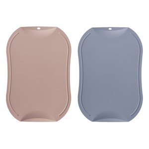 도블레 칼집 안나는 항균 도마 2종 세트, 살몬, 블루그레이, 중, 중, 1개