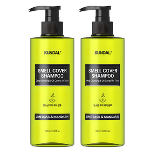 쿤달 올데이 스멜커버 청소년 샴푸 라임바질앤만다린향, 400ml, 2개