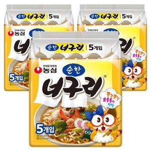 너구리 순한맛 120g, 15개, (5개입 X 3팩)
