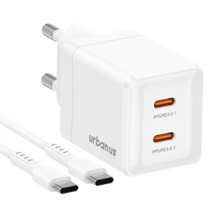 어반어스 GaN 45W 미니 C타입 2포트 PD PPS 초고속 충전기 60W C to C 케이블 1.5m