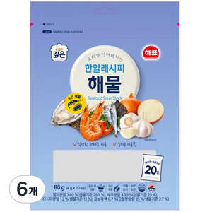 해표 한알레시피 해물, 80g, 6개