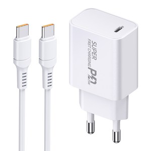 YINTO c타입 고속 충전기 25W PD3.0 PPS + C TO C 1.5M 100w 케이블 세트
