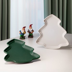 아띠홈 쁘띠포레 트리접시 2종 세트, 크림 + 그린, 23.5 x 24 ..., 1세트