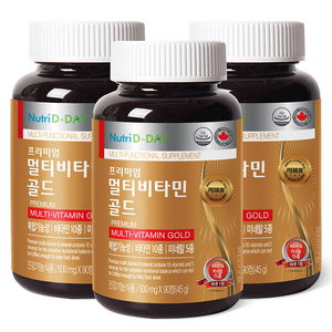뉴트리디데이 프리미엄 멀티비타민 골드, 90정, 3개