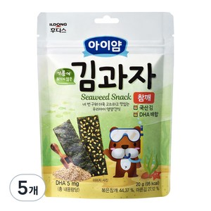 일동후디스 아이얌 김과자, 참깨, 20g, 5개