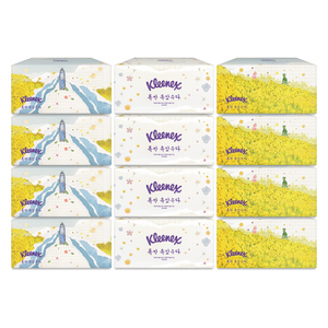 크리넥스 보습 에센스 로션 미용티슈 3겹, 110매, 12개