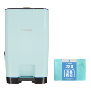 이지캔 종량제봉투 호환 투톤 기저귀 쓰레기통 + 리필 롤 세트, 투톤민트, 27L