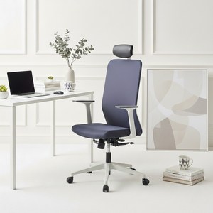 듀오백 Q-ZERO-W 학생용 메쉬 사무용 컴퓨터 의자, 그레이, 635 x 550 x 1197 mm