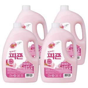 피죤 레귤러 섬유유연제 핑크로즈 본품, 3L, 4개