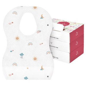 아띠래빗 일회용 방수 턱받이, 날씨 이야기, 20개입, 3개