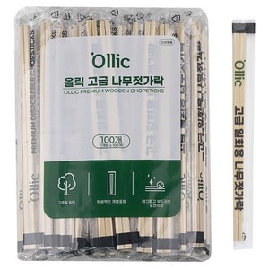 올릭 고급 일회용 나무젓가락, 100개입, 1개