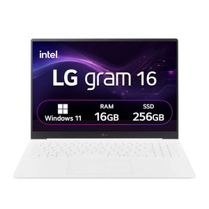 LG전자 LG 그램 스노우 화이트 약 16인치에 해당함, 코어Ultra5, 256GB, 16GB, WIN11 Home, 2024.01