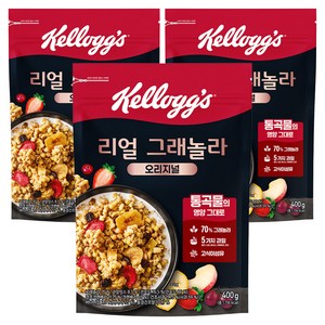 켈로그 리얼 그래놀라 오리지널 시리얼, 400g, 3개